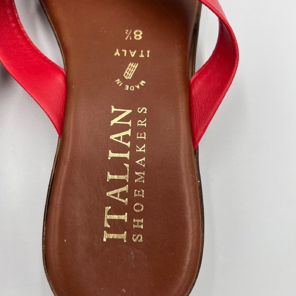 ✨Italian Shoemakers Red Flower‎ Rhinestone Thong Sandals Made in Italy 8.5 women - Picture 4 of 8